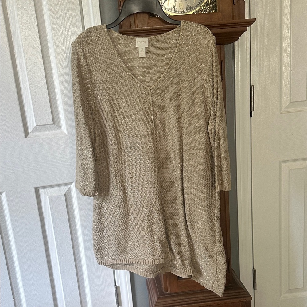 Chico's Beige V-Neck Sweater